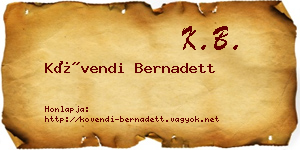 Kövendi Bernadett névjegykártya