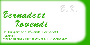 bernadett kovendi business card