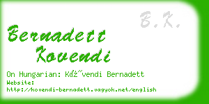 bernadett kovendi business card